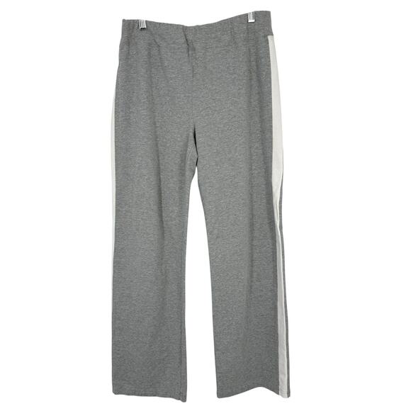 Boston Proper Wide Leg Lounge Pants size medium Gray White leg Stripe Pull on - Picture 1 of 9